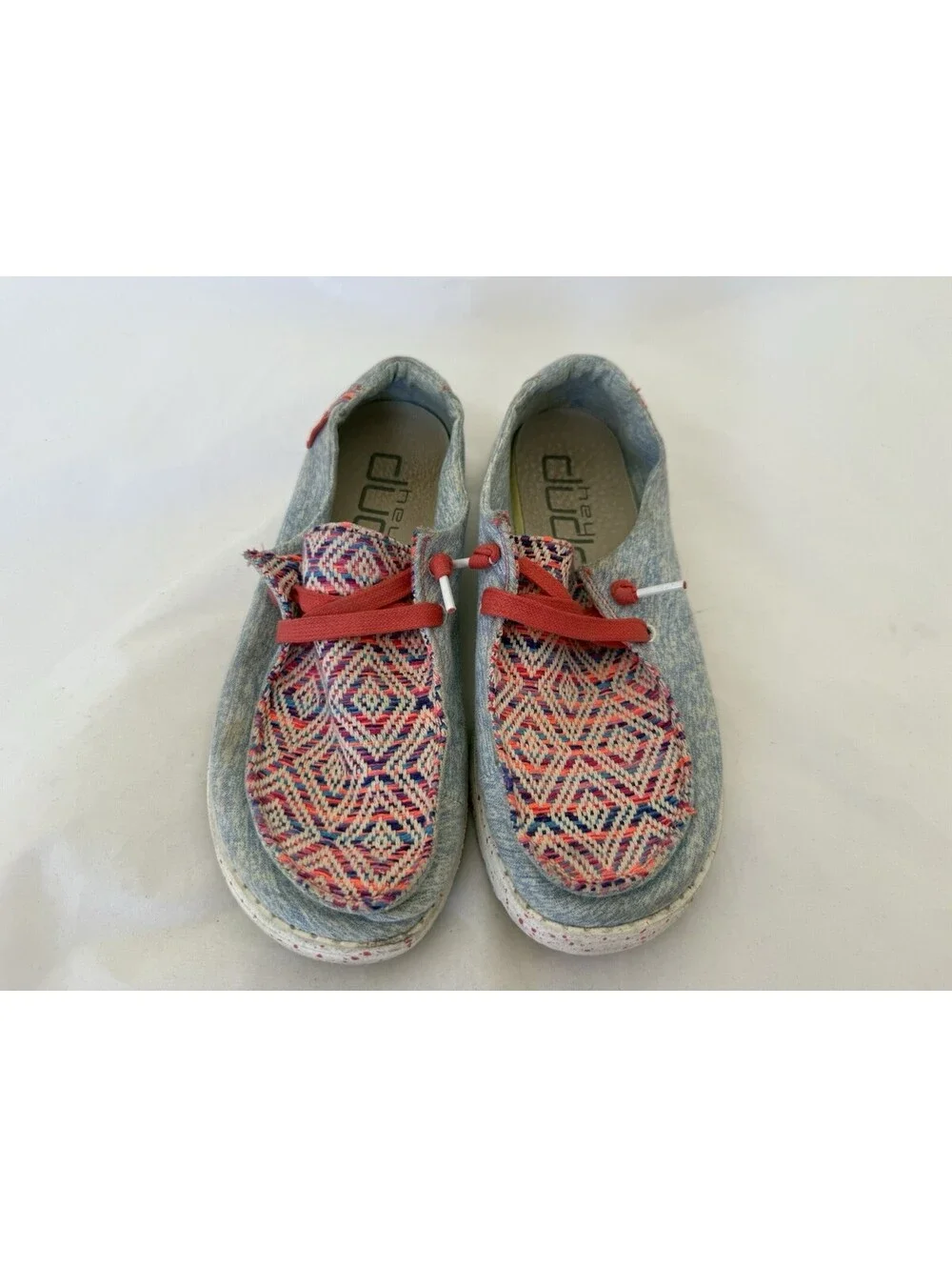 Hey Dude Wendy Playa Vista Rojo Shoes Size 7 Multicolor Speckled Soles